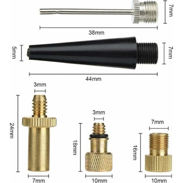 5Pcs Bicycle Pump Valve Adapters Connectors, Valve Adapter Bicycle Valve On Car Valve Sv Av Dv Balls Needle Ball