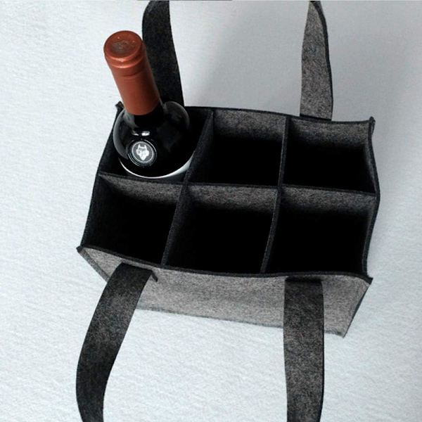 Flaskväska, för 6 flaskor, med avdelare, 24 cm x 16 cm x 26 cm