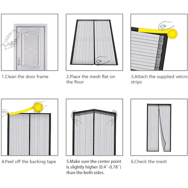 Förbättrad magnetisk skärmdörr, robust nätgardin, passar dörrar upp till 90 x 120 cm, handsfree-användning, för hundar och katter