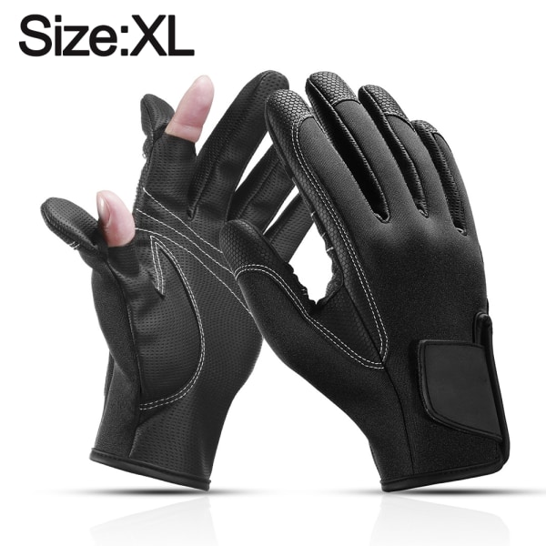 Svarta handskar Utomhussporthandskar för män och kvinnor halkfria