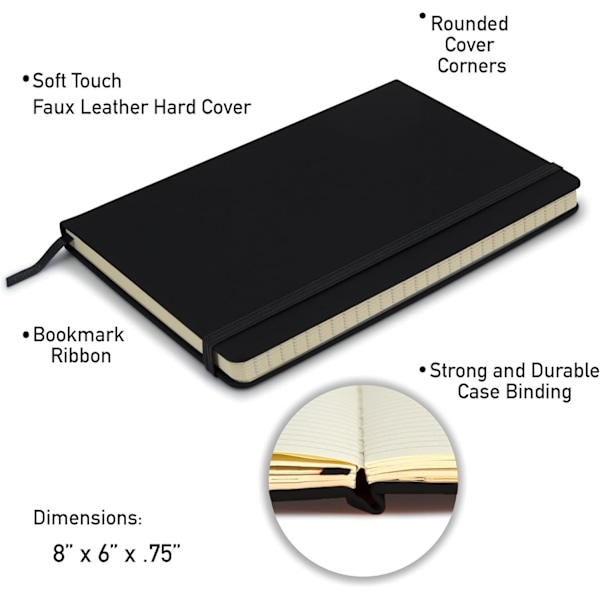 Basics notesbog, klassisk design, A5, ternet