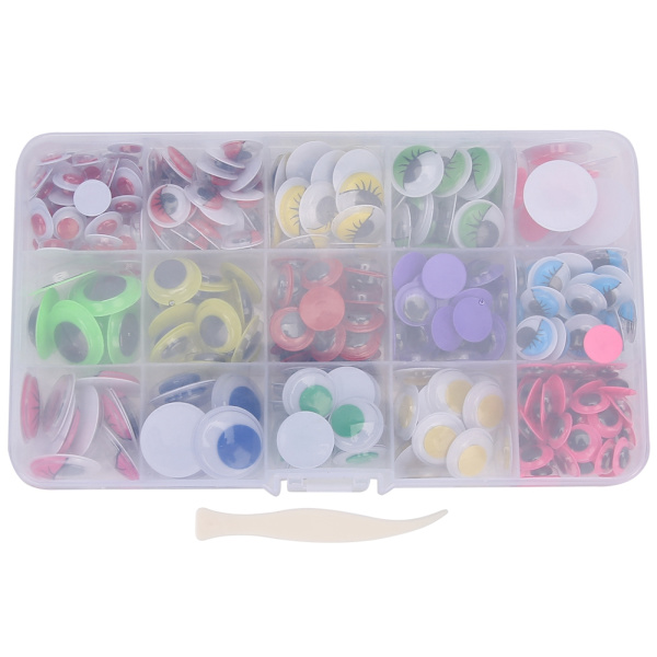 350 st 10-20 mm plast mångfärgade rörliga dockögon ögonboll DIY handgjord docka leksakstillbehör