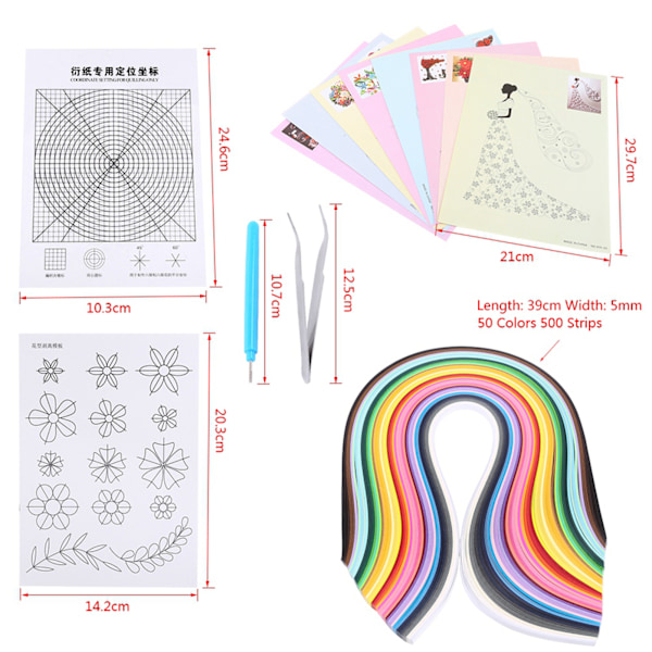 6 i 1 DIY Quilled Creation Paper Craft Quilling Tools Set Collection For Decoration