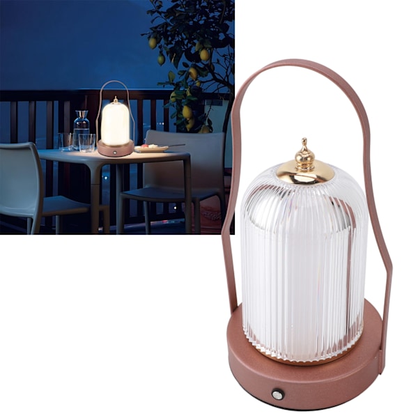 Bordslampa Portabel USB-laddning 3600mAh Touchkontroll Steglös Dimbar 3 Färgtemperaturer Trådlös Lykta för Camping Sovrum Fest