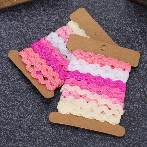 2 st Färg Zigzag Band DIY Handgjord Material Tyg Hårtillbehör Sömnad Dekoration 8mm(9 )