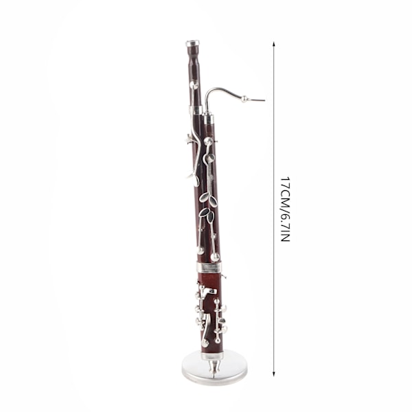 Basson-koriste, miniatyyrikoriste, miniatyyrinen musiikki-instrumenttimalli, lahja, käsityö, 17 cm