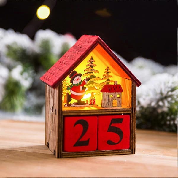 Lysende trekalender i husform for tidsmåling, 2 stk.