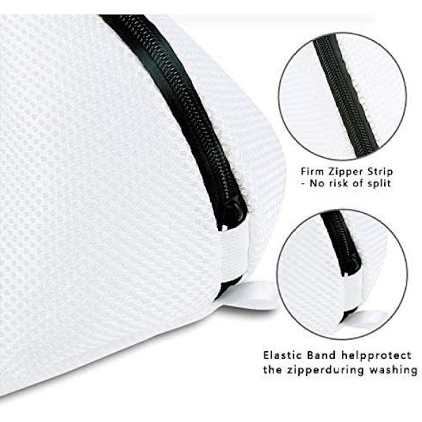 Vasknett for sko/sneakers, sko-vaskposer med glidelås for vaskemaskin sko-nett skoposer, vaskposebeskyttelse vasknett for oppbevaring