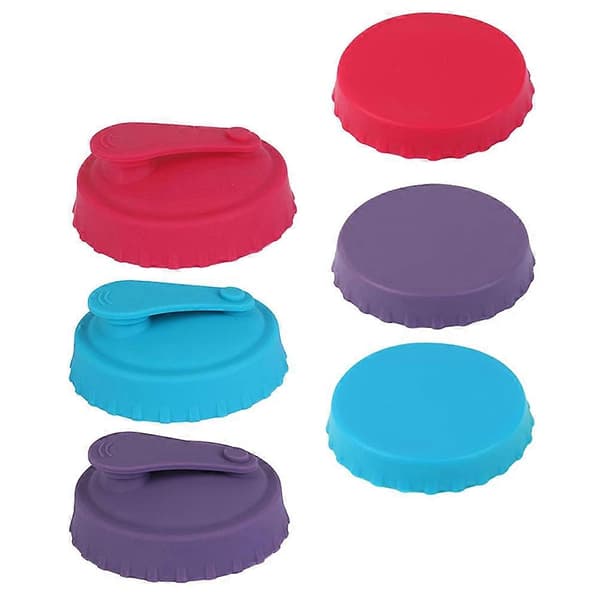 Silikonlock för läckagesäkra läskburkar, 12-pack