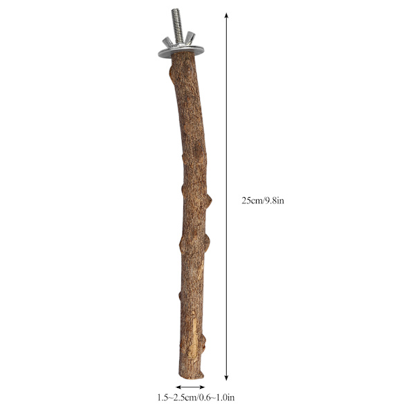 Luonnonpuinen papukaijajalusta pidike tassun hiontaorsi linnun pureskelulelu ripustettava häkkilelu (1,5~2,5*25 cm)