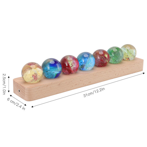 Klot nattlampa 3D-effekt Färgvariation Målarprocess Inbyggd LED Glas Sapele Bok Kristallkula Lampa för dekoration Kvadratisk botten Bok