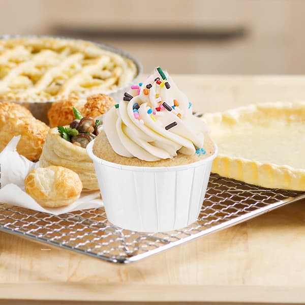 50 st pappersmuffinsformar, muffins cupcake formar, bakformar Weiß