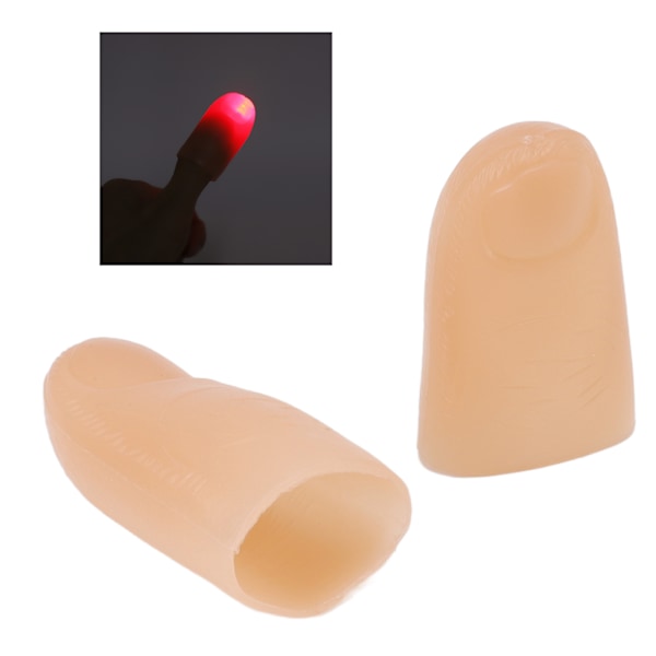 5 par finger LED-lampor för tummen i PVC, 3V, 40 mAh batteridriven, 4,5 cm LED-falska fingerlampor för prestandarekvisita röd