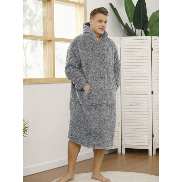 Oversized hættetrøje-sweatshirt TV-tæppe med lange ærmer, lomme