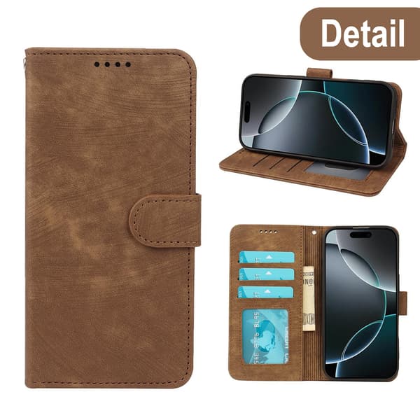 Suede Magnetisk Etui til iPhone 7+/8+ med Magnetisk Lukning. Brun One Size Brun