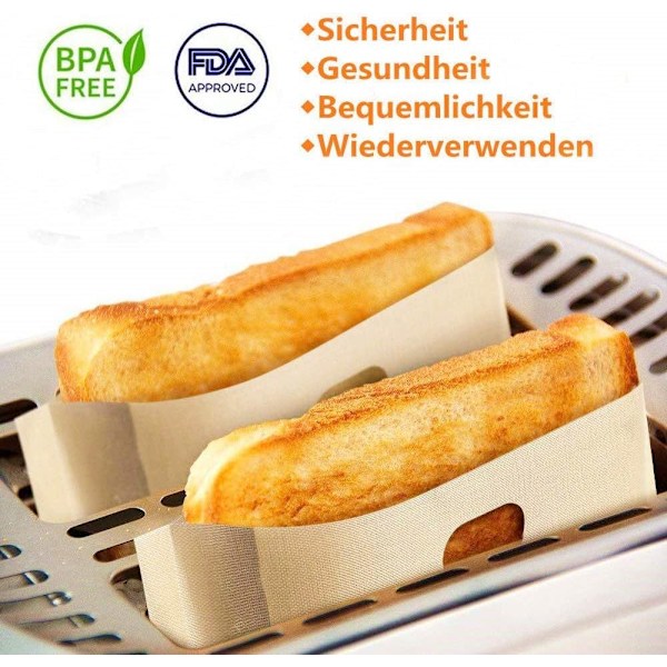 Non-Stick Gjenbrukbare Toastabags, for Mikrobølgeovn Grill Toaster
