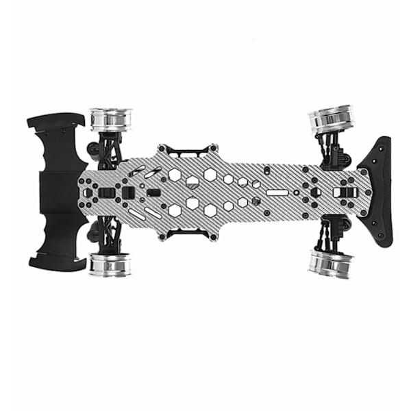 RC Karbonfiber Chassis Høy Fleksibilitet CNC Maskinering Hul 2 Lags Synkende Erstatning RC Bunn Chassis Plate Sølv