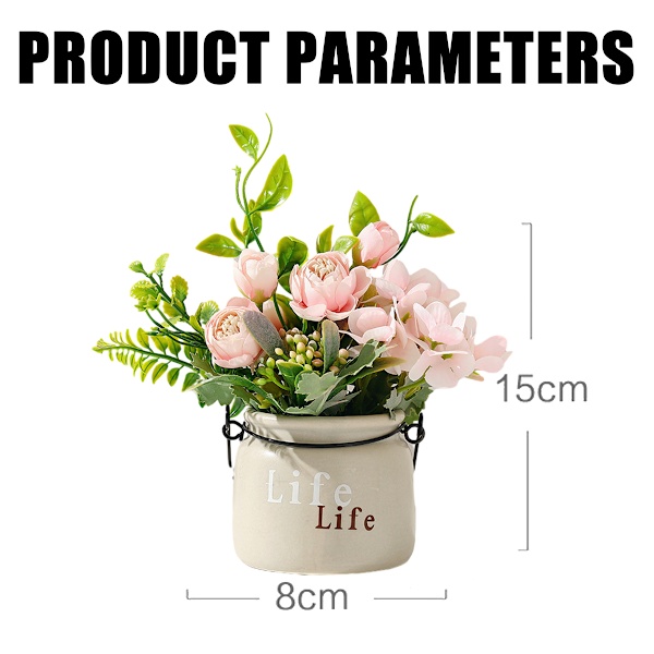 Konstgjorda blomsterarrangemang i kruka bordsdekoration