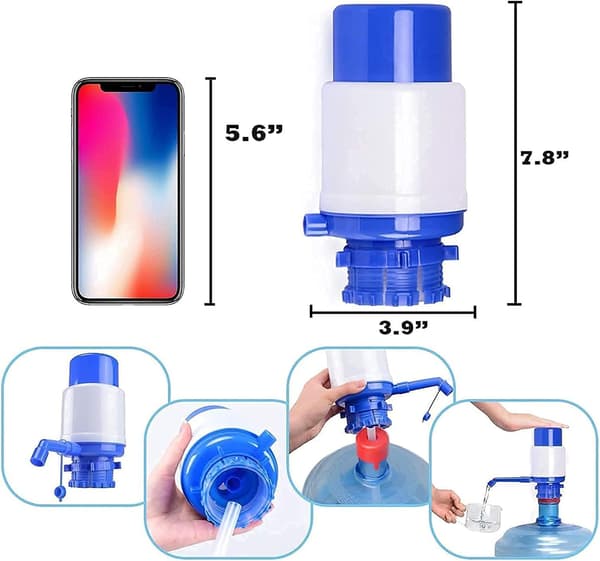 Manuell Vattendispenser, Miljövänlig Ingen Ström Krävs Vakuumfunktion Dricksvattenpump, Kompatibel Med 2-5 Gallons Flaskor, Portabel