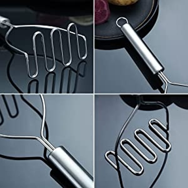 Kraftig Premium Potatisstöt i Rostfritt Stål, Hållbart Rostfritt Stål För Enkel Stötning av Potatis, Sötpotatis, Rotfrukter & Frukt