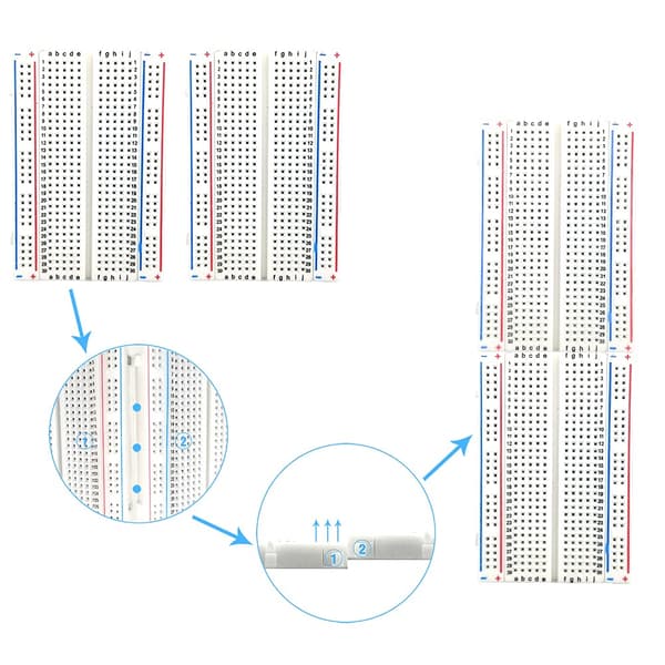 5 stk. Breadboard/Mini Breadboard/Eksperimentelt Board 400 Huller Længde 8,5CM Bredde 5,5CM