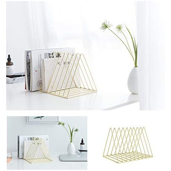 Triangulär bokhylla 27 x 17,5 x 18,5 cm för filer böcker tidskrifter