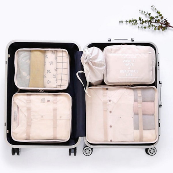 Resväska Organizer set, Packkuber Klädpåsar Researrangör