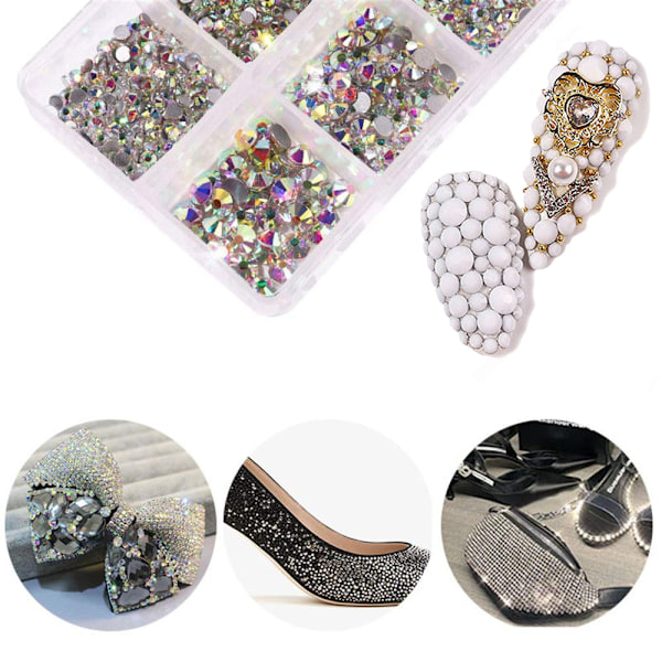 Platt bakre strass, glas kristall AB strass