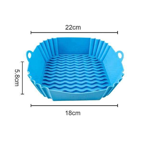 Neliömäinen ilmakeitin silikoninen leivontatarjotin Ilmakeittimen silikoninen potti Neliömäinen ilmakeittimen silikoninen alusta indigo