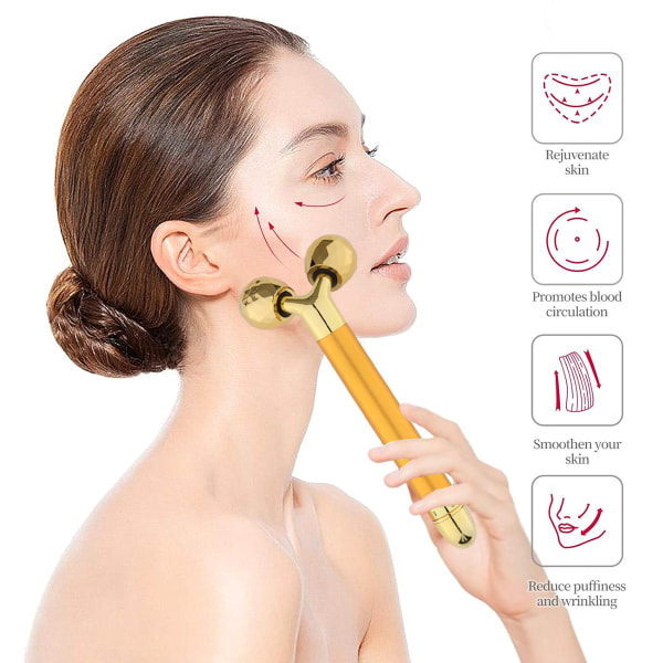 Beauty Bar Rose Gold ansiktsmassasjeapparat for hudpleie Wood 3D Face