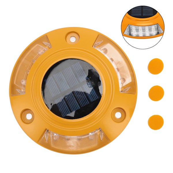 Solcellsdriven vägmarkering IP68 Vattentät Automatisk Aluminiumlegering LED Dockningslampa för Markdäckgång 1.8W 6V Vit Lampa
