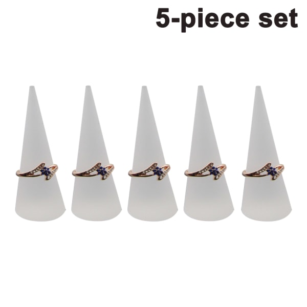 5 Pack Cone Shape Acryl Solid Ring Display til smykker