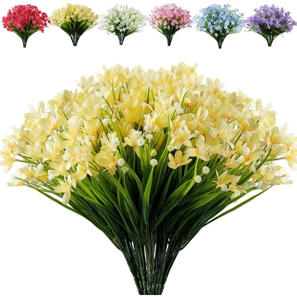 8 buntar konstgjorda blommor Falska påskliljor Blommor UV