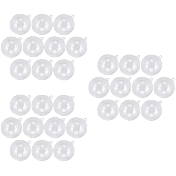 Pyntkuler i plast, fyllbare kuler til dekorasjon, 30 stk. gjennomsiktige hobbyformer