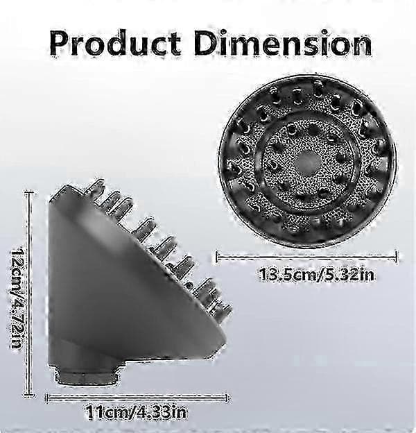 Kompatibelt diffusormunstycke för Dyson Supersonic hårtork för HS01 HS05 – Snabb torkning, ger volym, minskar friss, Nyhet 2026 black