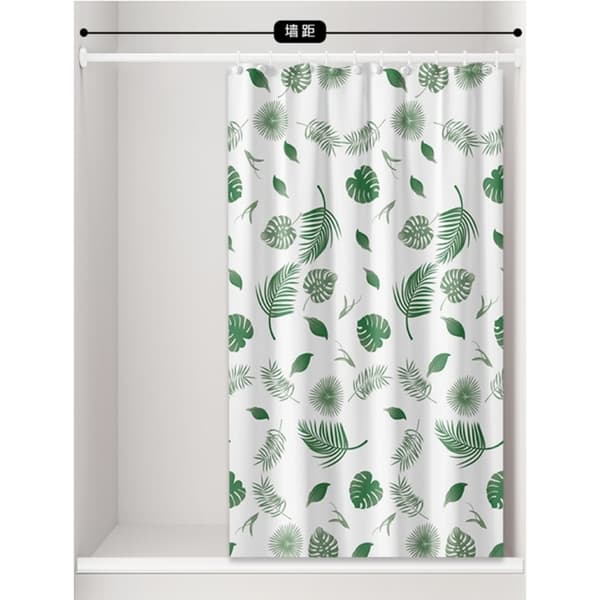 Duschdraperi för badrum, vattentätt polyester med botaniskt bladmönster, tropiskt djungeldesign duschfoder för heminredning, miljövänligt