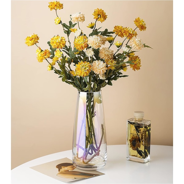 Ins Modern Glass Vase Irised Crystal Clear Glass Vase for Home