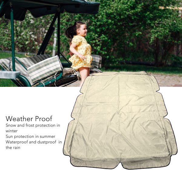 Swing Canopy 600D Silverbelagd Oxfordtyg Vattentät Swing Top Cover för Utomhus Beige