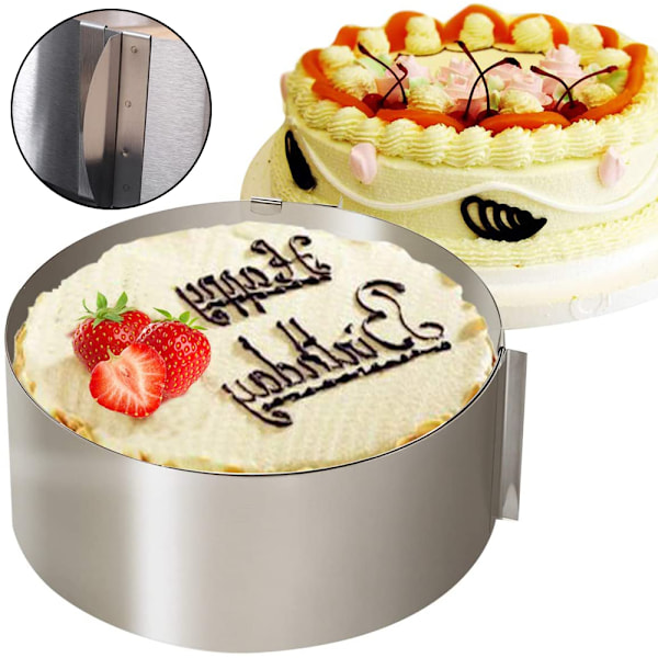Rund kakform non-stick, läckagesäker, 16cm-30cm justerbar