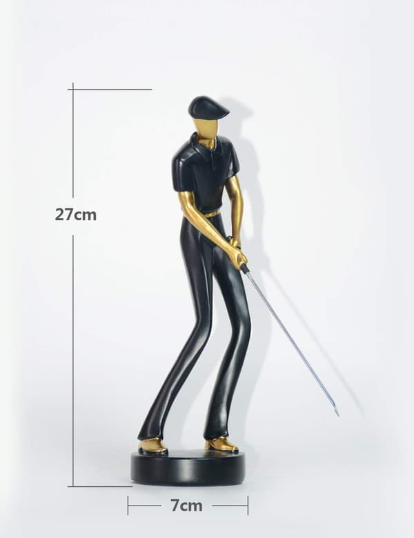 Amoy-Art Golfer Statue Figur Golf Skulptur Indretning Moderne Inter