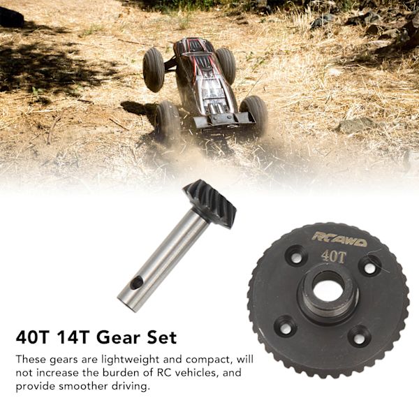 RC-viistehammaspyöräsarja 40T 14T teräsvaihteet Vaihto LOSI 4WD 1/10 RC-malliajoneuvo Musta