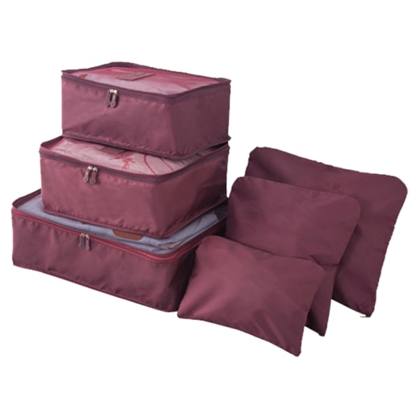 Rejsetaske til opbevaring af bagage 6-delt sæt, flerfarvet quilt