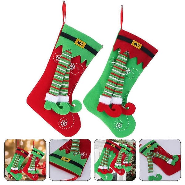 Julstrumpor julstrumpa presentpåse för förvaring 2 st