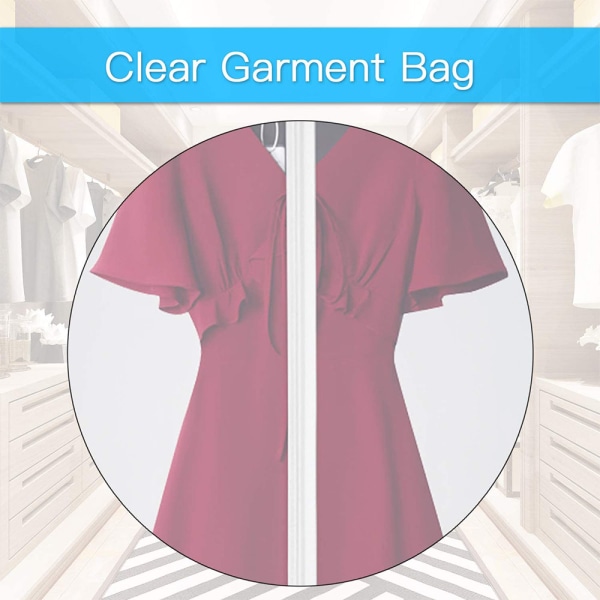 Garment Bag 6 stk (60x100cm) Garment Cover Dress Cover - Langt