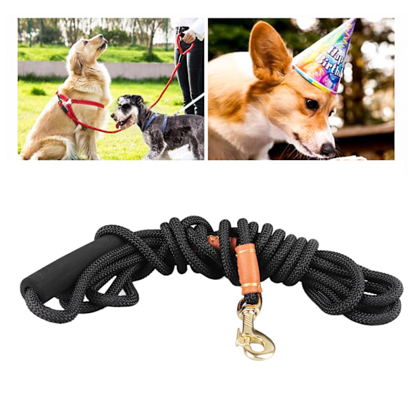 Hundleksak i nylon med förlängd stark lastkapacitet, hunddraglina med mjukt handtag för promenader och träning, 5 meter