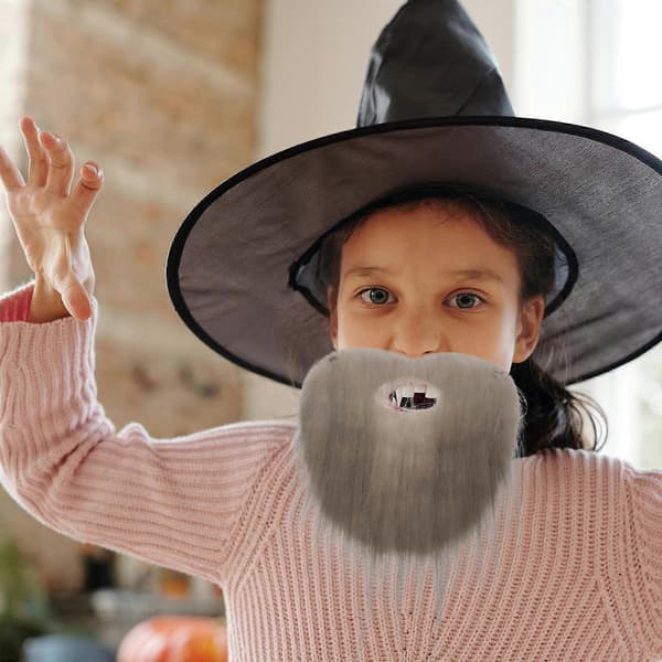 Falsk bart naturtro bart cosplay-tilbehør voksen grå stoff realistisk design 1-pakning