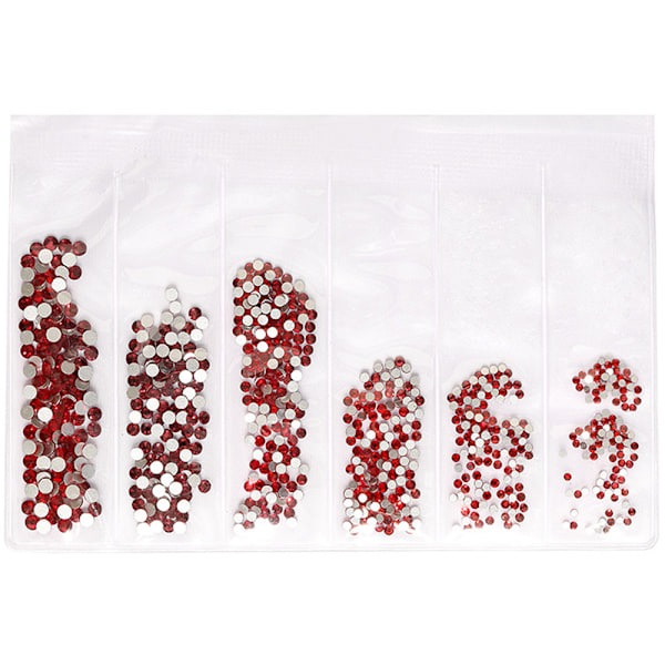Neglekunst Rhinestones Resin + Paljetter Krystal Rhinestones Rød