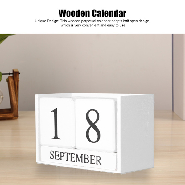 Träevighetskalender Elegant Praktisk Retro Fashion Style Miljövänlig Skrivbordskalender Block för Hemmakontor