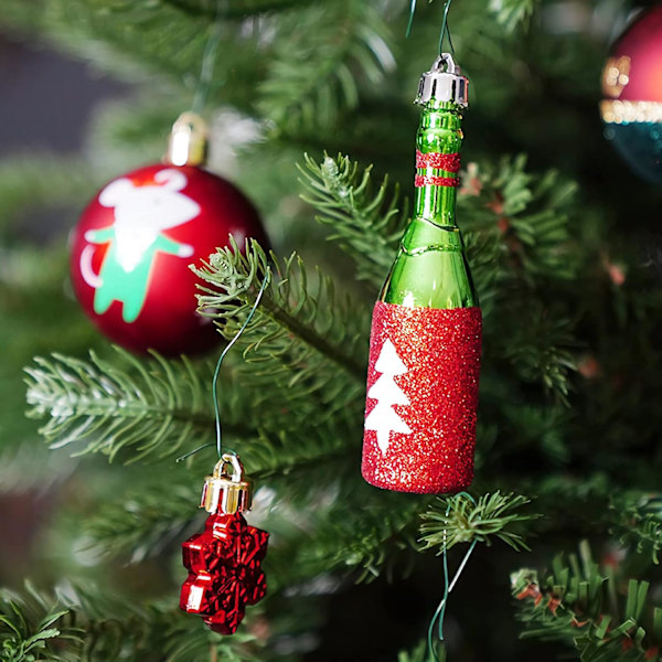 Julgransprydnader Set, Originaldesign Glänsande och Matta Ytor, Okrossbara Plastkulor för Familjehemsdekoration (3 st)