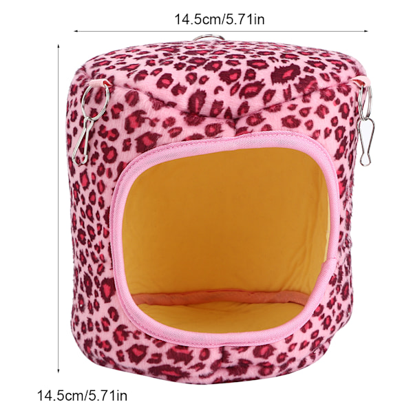 Cotton Pet Hamster Warm Hammock Hanging Sleeping Nest for Squirrel Hedgehog Guinea Pig Chinchilla RabbitsPink Leopard